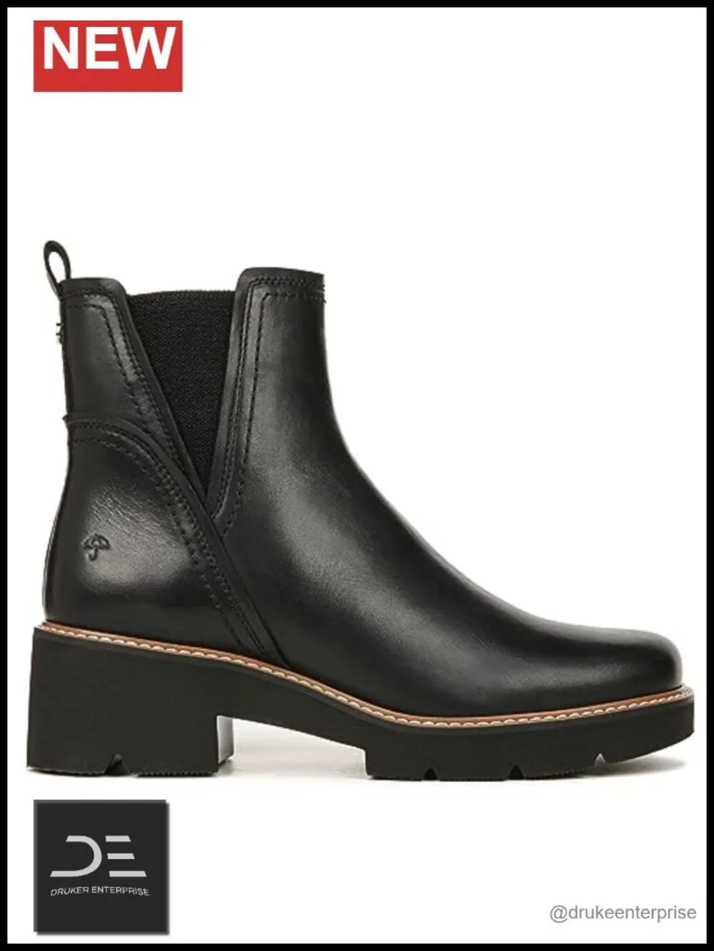 Naturalizer Ankle Boots Water-Repellent Leather Lug Sole Chelsea Booties